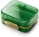 Organisateur de pilules de voyage portable avec 7 compartiments - Perfect Weekly Pill Case Waterproof Pill Box pour les vitamines quotidiennes et la médecine, petit contenant de pilule pour la purée de poche (vert)