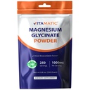 Magnésium vitamatique (à partir de Glycinate et d'oxyde) - Soutient la santé musculaire, articulaire et cardiaque 250 Grams