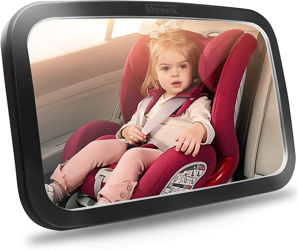 Specchio per auto per bambini Shynerk, Specchio per seggiolini auto di sicurezza per il neonato di fronte con ampia vista cristallina, a prova di Shatter, rotazione a 360°, Crash Testato e certificato