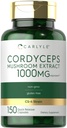 Carlyle Cordyceps Mushroom Capsule 1000mg | 150 Count | CS-4 Strain Mushroom Extract | Non-GMO e Gluten Free