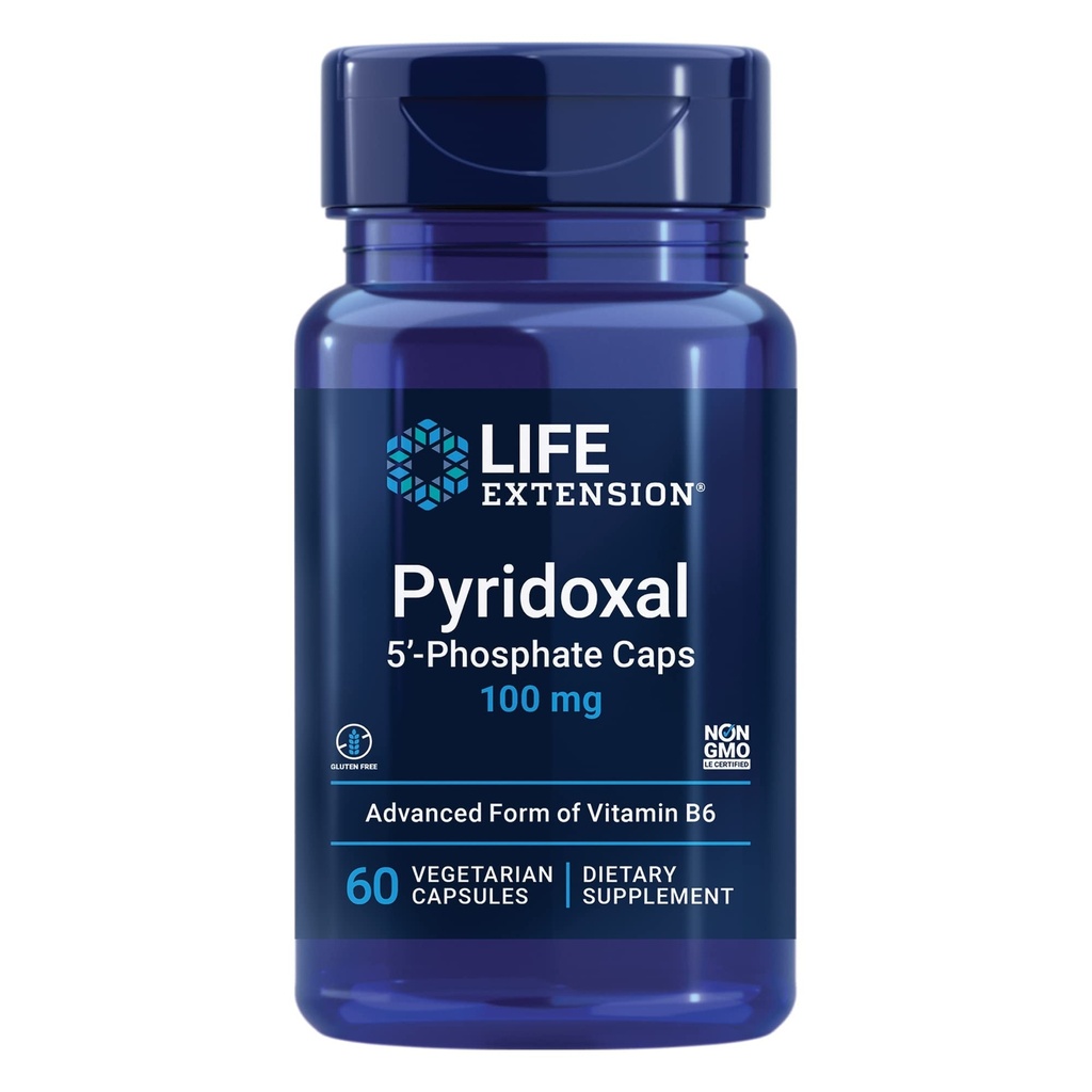 Life Extension Pyridoxal 5'-Phosphate, Vitamin B6, 100 mg, 60 Caps