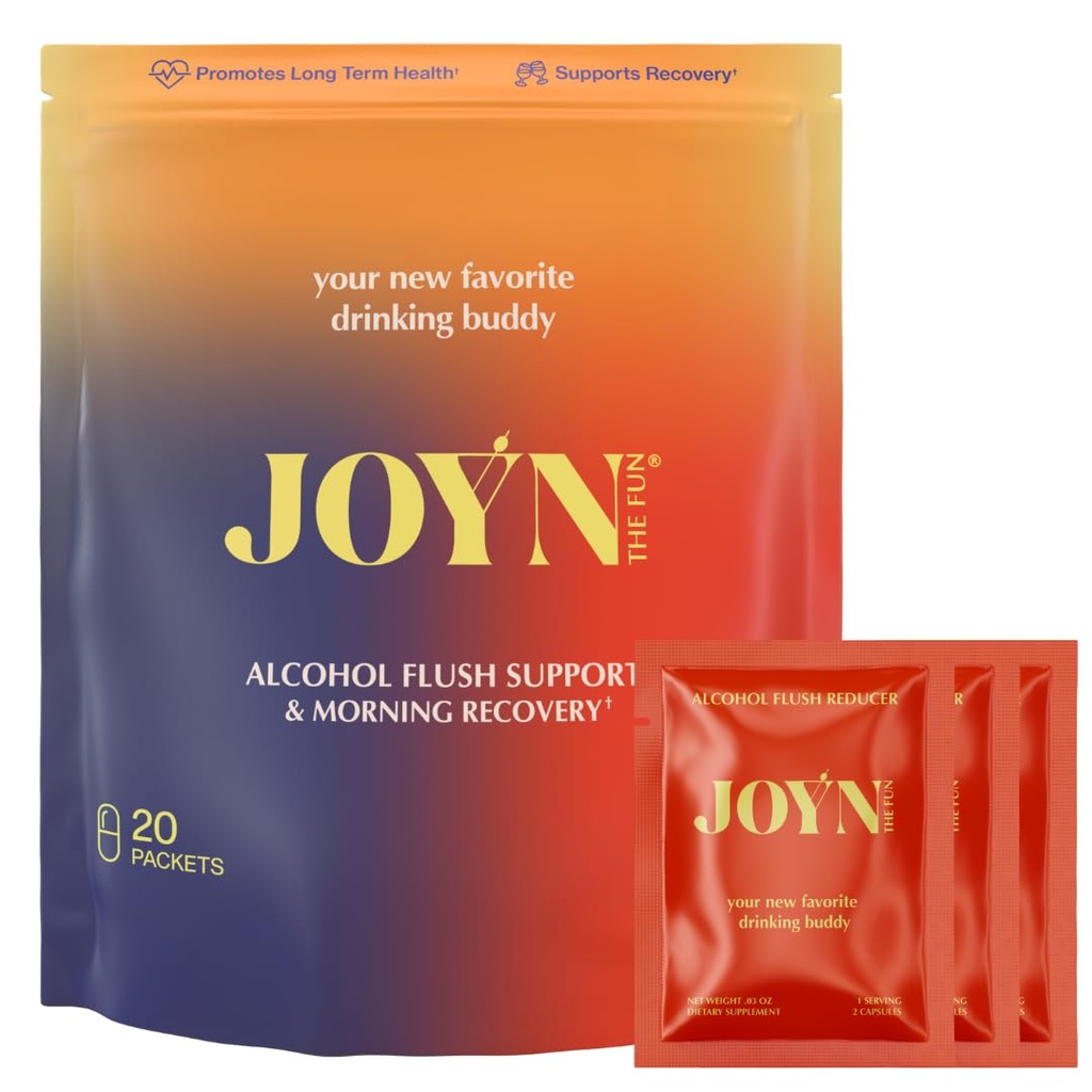 JOYN Supplement Value Pack: Alkohol Flush & Asian Glow Relief, Morning Recovery, Liver Support | Feel Better Before & After Drinking | with NAC, DHM, Milk Thistle, Glutathione, B12 | 20ct