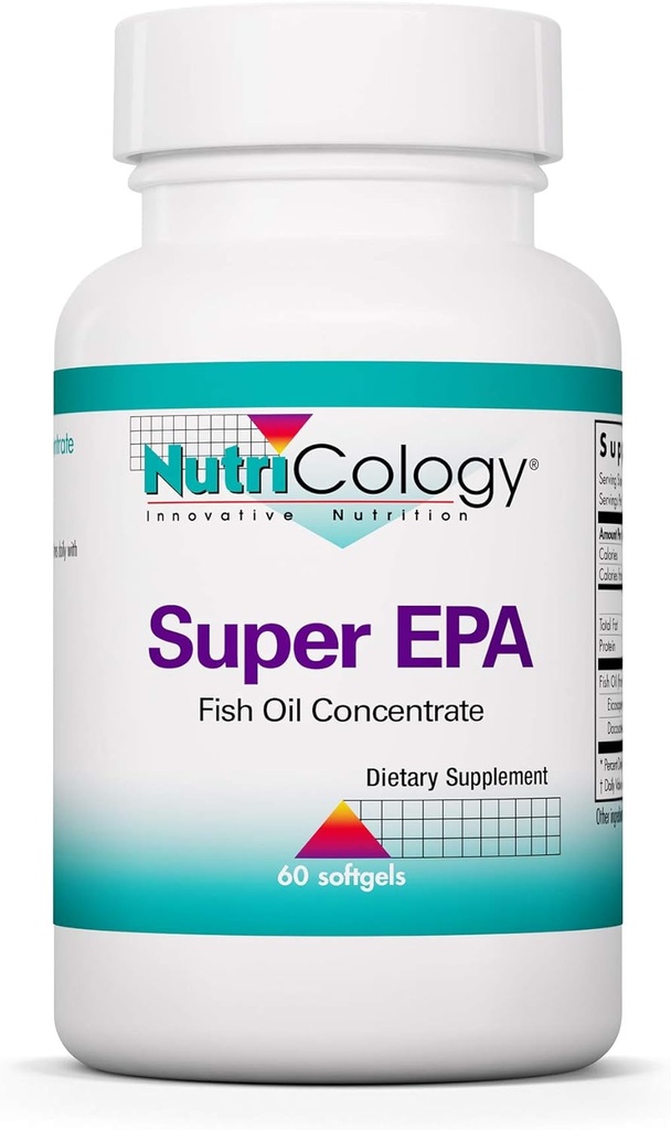 Nutricology Super EPA - Omega 3 Supplement, Fish Oil Concentrate, EPA, DHA, Omega 3 Fettsäuren, Sustainable Sourced Anchovies, Softgels - 60 Count