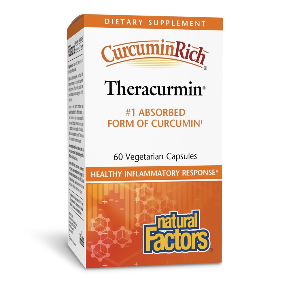 Facteurs naturels CurcuminRich Theracurmin - Supplément de soutien antioxydant avec Curcumin - Supplément diététique aide les muscles et - 60 capsules végétariennes (60 portions)