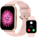 RUIMEN Smart Watches für Männer Frauen (Answer/Make Calls, 2 Bands Included), 1.8" Smartwatch für iOS/Android Phones, Fitness Tracker Heart Rate/Sleep Monitor Digital Watch Waterproof Pink