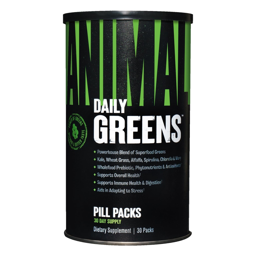 Animal Nitro 44 Packs Acides aminés essentiels et BCAA Verts 30 Compte Chlorophyll Antioxydant Imune Support