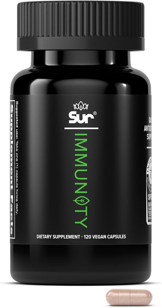 Sur Immunität Immununterstützung Ergänzung mit Vitamin C, Acerola Kirsche, Turmeric & Green Tea Extract - Optimal Defense Wellness Regimen, Antioxidant Blend & Vegan Polyphenol Supplement (120 Kapseln)