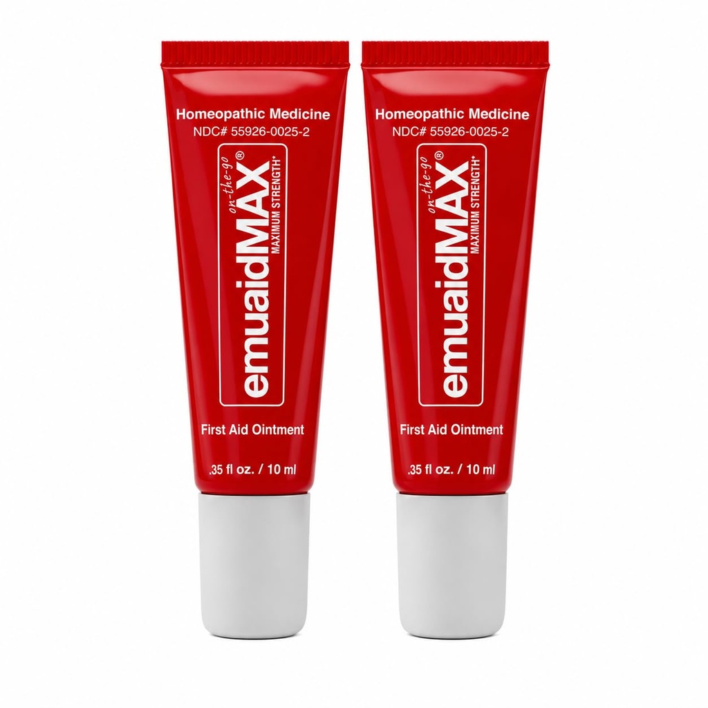EMUAIDMAX Trattamento Fungo Unghie Ointment – Potente Trattamento Naturale Unghie & Toenail Fungus per Infezioni Fungine Resistenti, Riduce prurito & Discomfort, On-The-Go Size, 0.35oz, 2 Pack