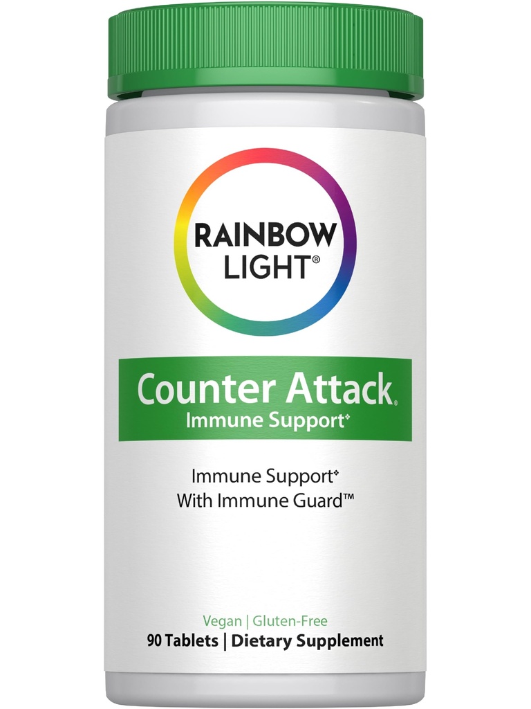 Supporto immunitario dell'attacco della controparte della luce arcobaleno, supplemento dietetico fornisce supporto immunitario, con vitamina C, zinco e 3 miscele di erbe mirate, Vegan e Gluten Free, 90 Conte