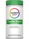 Rainbow Light Counter Attack Immune Support, complément alimentaire fournit un soutien immunitaire, avec vitamine C, zinc et 3 mélanges de plantes ciblées, végétalien et sans gluten, 90 comte