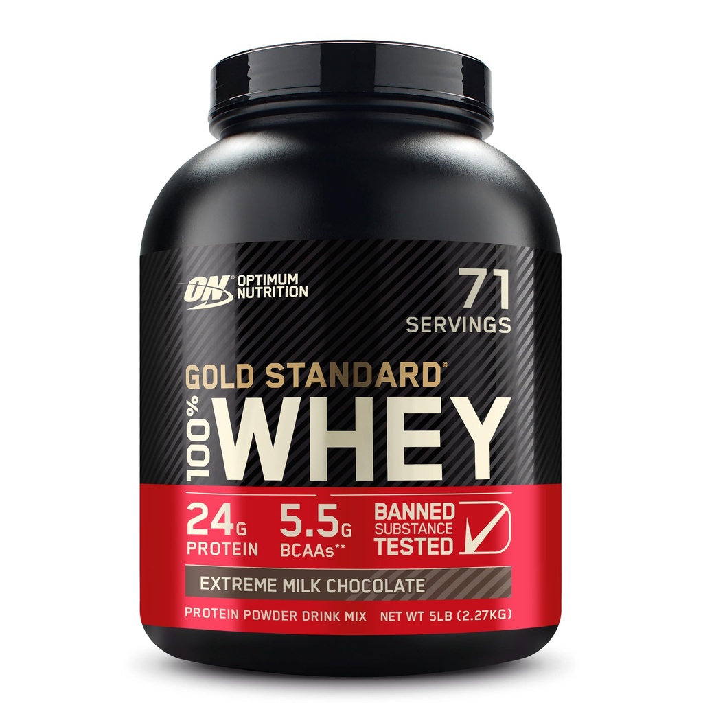 Optimum Nutrition Gold Standard 100% Whey Protein Powder, Cioccolato Estremo Latte, 5 Pound (Packaging May Vary)