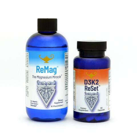 RnA ReSet ReMag & D3K2 Reset Bundle – Flüssige Magnesiumergänzung (8.1 Fl Oz) & Vitamin D3 + K2 Kapseln (60 Count)