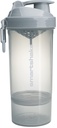 Smartshake O2GO ONE Plastic Protein Shaker Bouteille 800 ml 27 oz - Vis sans vis étanche - Sans BPA – Unisexe - Mist Gray