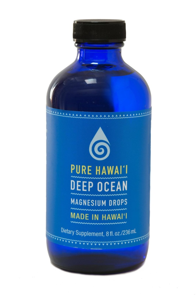 Pure Hawaii Deep Ocean Magnesium Tropfen Nachfüllflasche 8oz. – Made in Hawaii – mit anderen Trace Minerals – Hilfen in Gehirn, Stimmung, Muskel, Nerve, & Cardiovascular Health