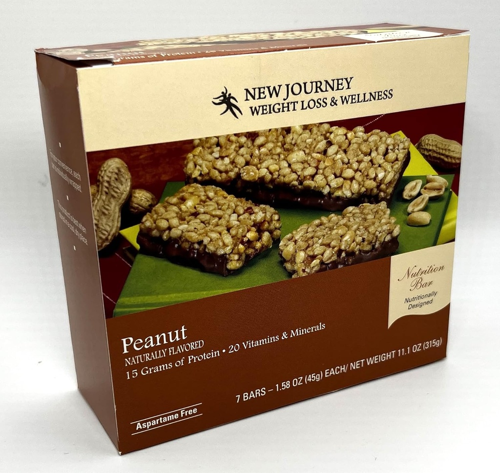 Barre d'arachide - New Journey Weight Loss & Wellness - Barre de repas de remplacement riche en protéines (7 bars/boîte)