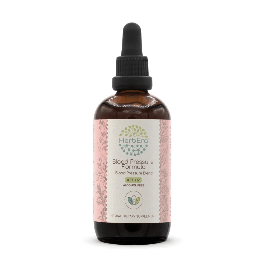 HerbEra Blutdruck Formel B120 Alkoholfreie Extraktzutat: Hawthorn Blatt, Mutterwort Kräuter, Cayenne Pfeffer, Hibiscus Flower, Spirulina. Blutdruckmischung 4 Fl Oz