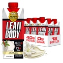 Lean Corps prêt à boire Vanille Secouée de protéines, 40g de protéines, mélange de lactosérum, 0 sucre, sans gluten, 22 vitamines et minéraux, 17 Fl Oz (paquet de 12) LABRADA