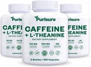 Caffeina sicura pillole di Theanine 100mg Caffeina + 200 mg L Theanine per l'energia pre allenamento, e Pillole di energia di Clarity per Fatigue, supplemento Nootropic, 120 giorni di alimentazione, pacchetto di 3