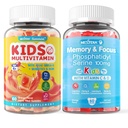 2 Pack Phosphatidylserine Ergänzung für Kinder + 2 Pack Kids Multivitamin Gummes