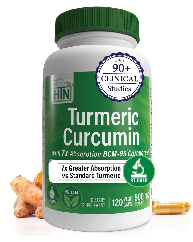 Salute Thru Nutrition Curcumin Complex 500mg Supplemento | come BCM-95 Curcugreen Clinicamente Studiato | Vegan Certified (Pack of 120)