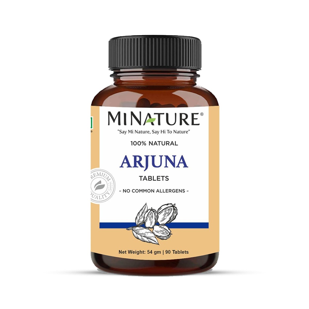 Arjuna Comprimés par mi Nature -90 Comprimés, 1000mg, 45 jours d'approvisionnement