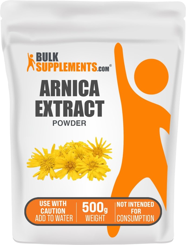 BulkSupplements.com Polvere di estratto di Arnica - Supplemento di erbe, dai fiori di Arnica essiccati, Serve Vary per uso, 500g (1.1 lbs) (Pack di 1)