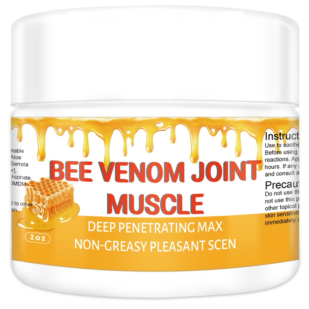 Organic Bee Venom Therapy Serum, Professional Joint & Muscle & Bone Release Cream - 24 ore Soothing Effetto rilascio per schiena, collo, mano, piede, ginocchio, muscolo, spalla, Hip, Nerve