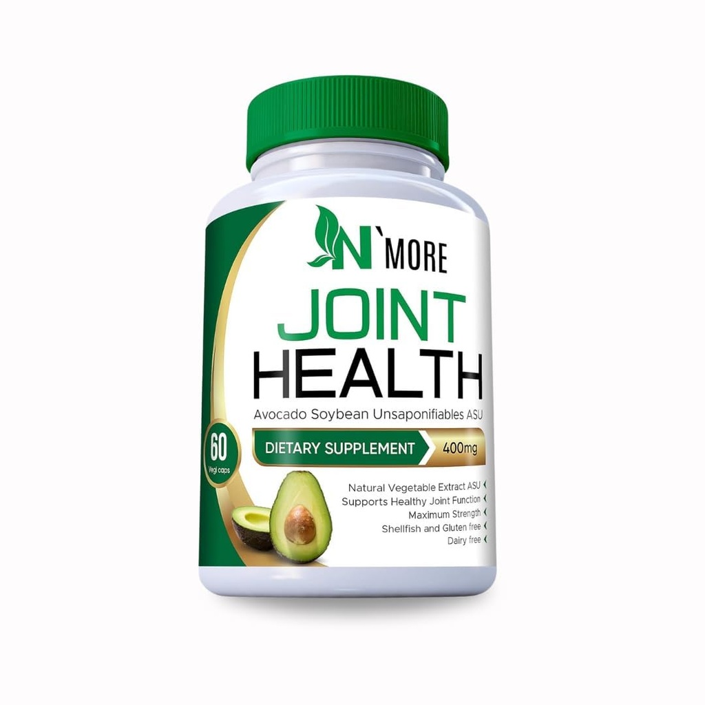 N'More Avocado Soybean Unsaponifiables Joint Health Supplement 400 mg, Non-GMO, Latticini, Gluten & Shellfish Free, 60 giorni di alimentazione, una capsula al giorno
