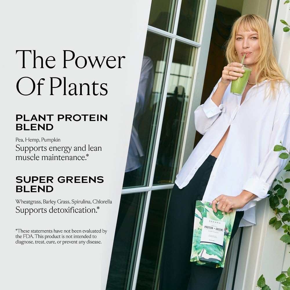 SAKARA Super Powder Bundle - Protein + Greens Organisches Proteinpulver, Metabolismus Super Powder, & Prebiotic Fiber Powder