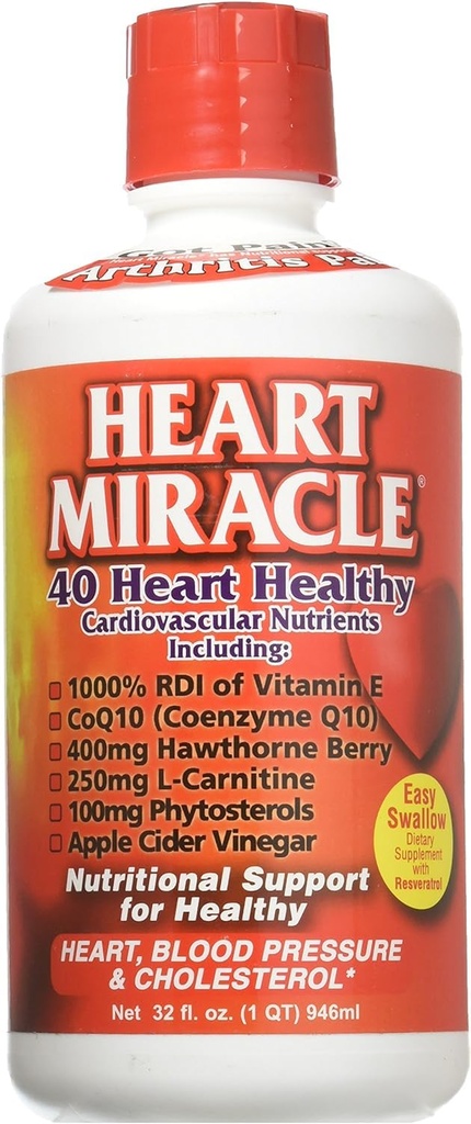 Secolo Sistemi - Miracolo cardiaco, supplemento nutrizionale per la pressione sanguigna, colesterolo e supporto cardiovascolare, liquido di 32 once, 16-32 Serve