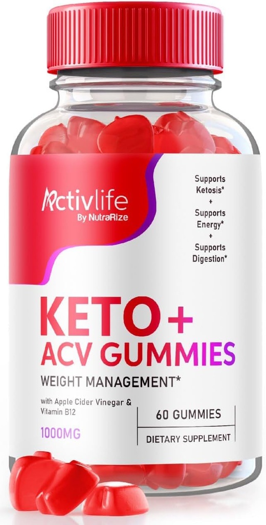 NutraRize ActivLife Keto+ACV Gummies Perdita di peso avanzata, Gummies dimagrante efficace 1000 MG, Gomitas Recensioni, (60 Gummies)