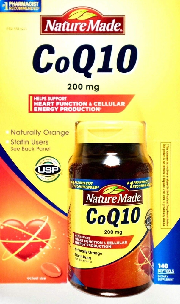 Nature faite Coq10 200 Mg, Naturellement orange, Taille de la valeur, 140 Compte Softgels