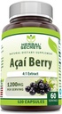 Herbal Secrets Acai 1200 Mg per Serving 120 Capsule Supplemento | Non-OGM | Gluten Free | Made in USA