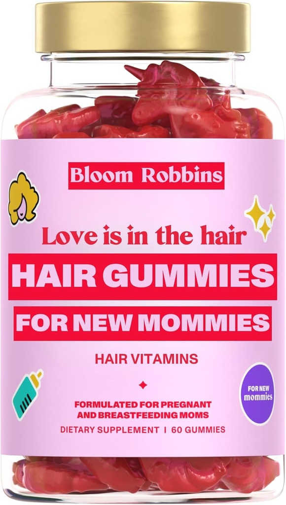 Hair Gummy Pränatale Vitamine für Frauen Schwangerschaft mit Vitamin B6 - Pre Natal Multivitamin für Damen & Folsäure - 60 Pränatale Haargummis mit Folsäure (1Pack)
