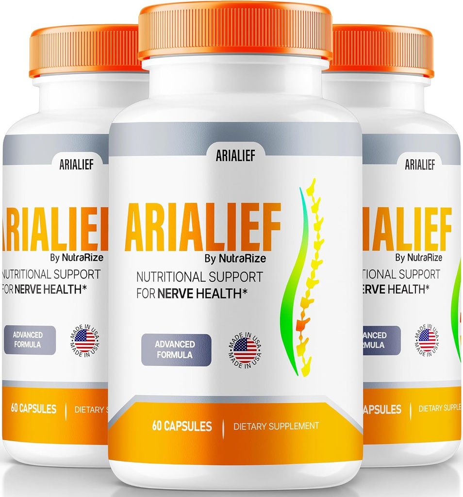 (3 Pack) Capsule Arialief, Supporto Nutritivo Ufficiale per la Salute Nervosa, Tutte le Vitamine di Arialief Naturale per Nervi Sani, Pillole Arialief Premium, Aria LIEF Pastillas Review (180 capsule)