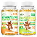 Magnesiumgummis für Kinder - Magnesium-Glycinat-Ergänzung mit L-Theanin, Vitamin B6, D3 für Erwachsene & Kinder, ruhiges Magnesium für Schlaf, Entspannung, Gehirn, Knochen, Orange & Ananas