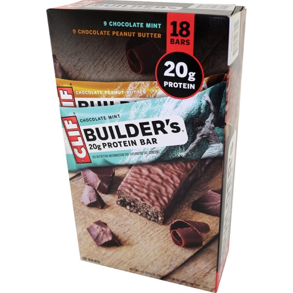 Clif Builder's Chocolate Protein Bar, 2.4 Unze, 18 Bars/Box (220-00543)