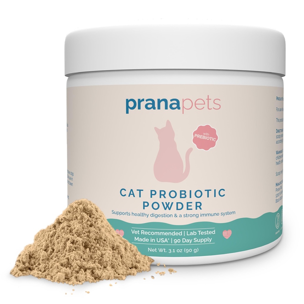 PranaPets Cat Probiotic Powder | Verdauungshilfe und Immununterstützung für Katzen