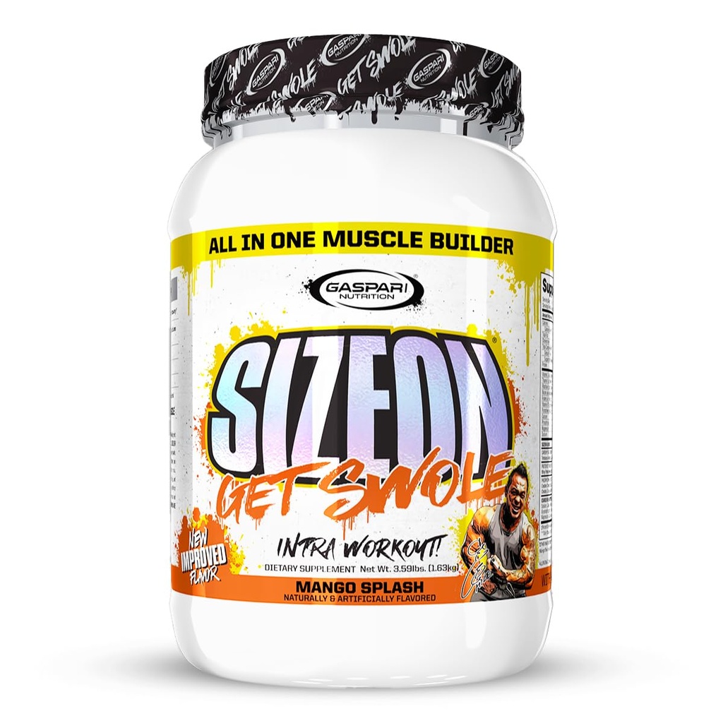 Gaspari Nutrition SizeOn, Die ultimative Hybrid Intra-Workout Aminosäure & Kreatin Formel, Erhöhte Muskelvolumen & Muskel Erholung (3.59 Pfund, Mango Splash)