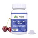 EZ Melts dissolvable multivitamine avec du fer pour les femmes et les hommes, sans sucre, 1-Mois d'approvisionnement - 1 Pack
