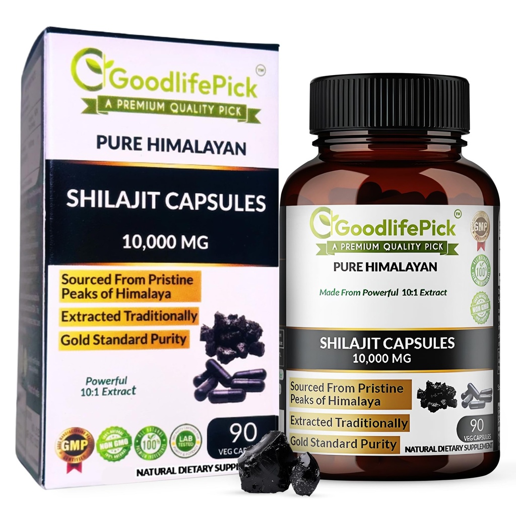 Pure Himalayan Shilajit Capsules. Maximale Stärke natürliche Shilajit reich an Trace Mineral & Fulvic Säure. High Altitude Sourcing. Vegan NonGMO 90ct. Traditionell kein Stearate ohne Reismehl