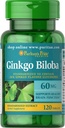 Puritans Pride Ginkgo Biloba Standardisierte Extrakt 60 mg Tabletten, 120 Zähler