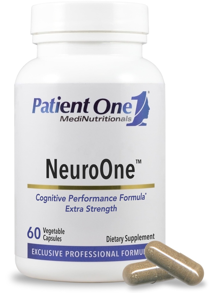 Patient One NeuroOne | Ergänzung zu Gedächtnis, Kognition, Stimmung und Fokus* | mit Citicoline, Acetyl-L-Carnitin, Gingko und mehr | 60 Kapseln