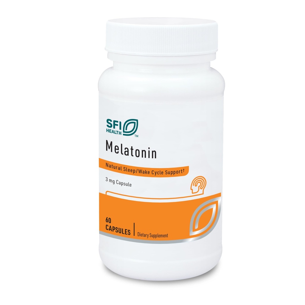 Klaire Labs SFI Health Melatonin 3 Milligrammi - Supporto per il sonno per gli uomini e le donne (60 capsule vegetariane)