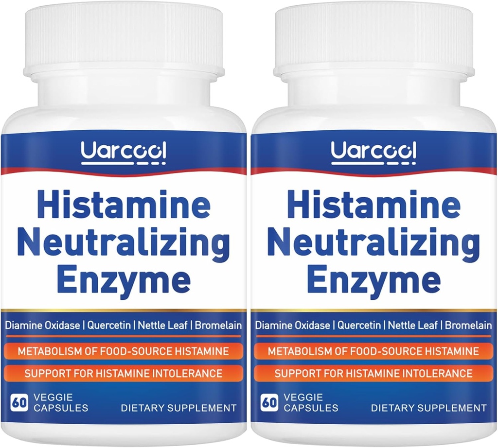 Supplément enzymatique DAO Histamine Diamine oxydase Supplément pour digestion lisse - Fabriqué aux États-Unis - 60 Softgels (2 bouteilles)