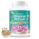 Orgain Organic Vegan Protein Powder, Fruity Cereal - 21g Pflanzenbasiertes Protein, 8g Prebiotic Fiber, Low Net Carb, No Lactose Ingredients, No Added Sugar, Non-GMO, Für Shakes & Smoothies, 2.03 lb