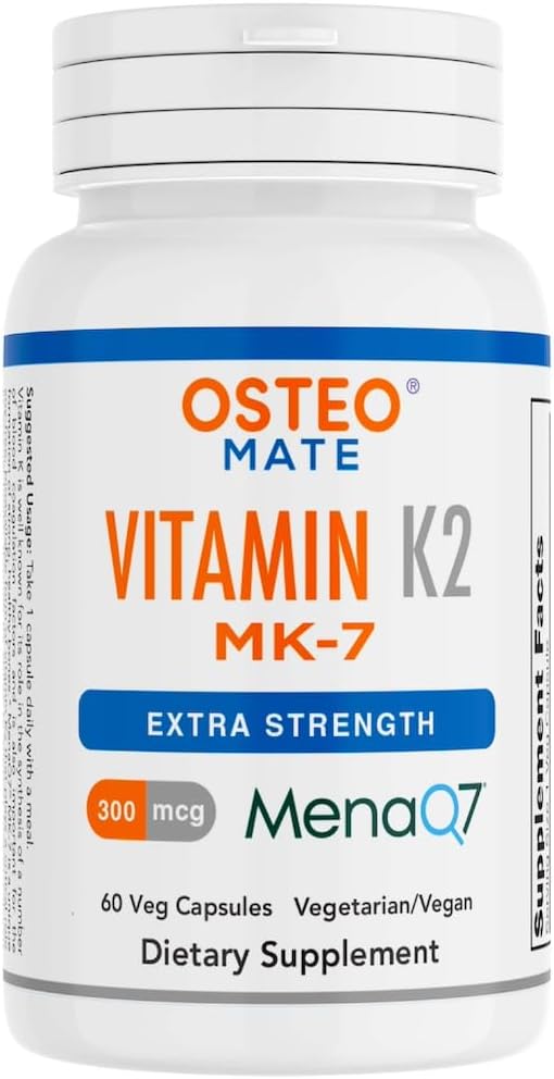 Osteo Mate® Vitamin K2 (MK-7) 300 mcg Zusatz, Extrastärke, 60 Veg Kapseln