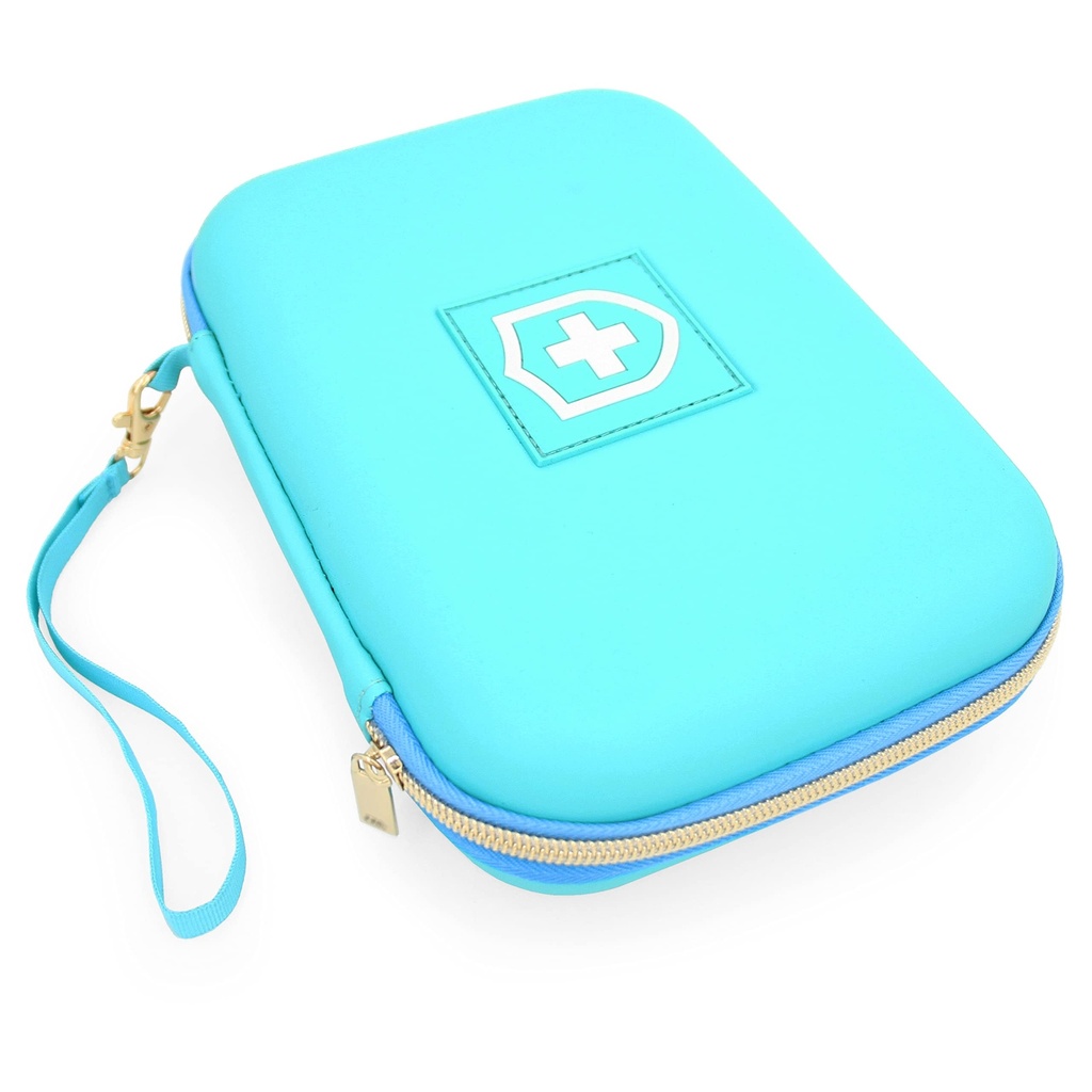 CASEMATIX 8 " Turquoise Asthma Inhaler Case pour Voyage convient espacateur, masque et accessoires, comprend cas seulement