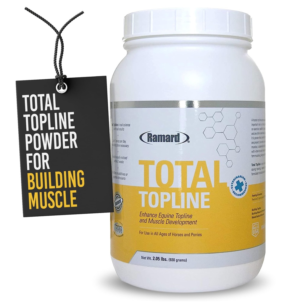 Ramard Total Topline Powder Horse Supplements - Muskelgewebe während der Erholung für Fohlen und Pferde - Protein & Amino Energy Horse Supplement - 2lb Tub