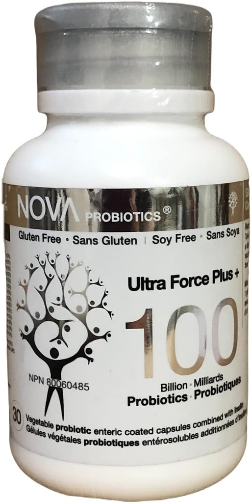 NOVA Probiotics Multi-Strain Ultra Strength Plus+ 100 Billion Probiotics pro Kapsel-30 VCaps